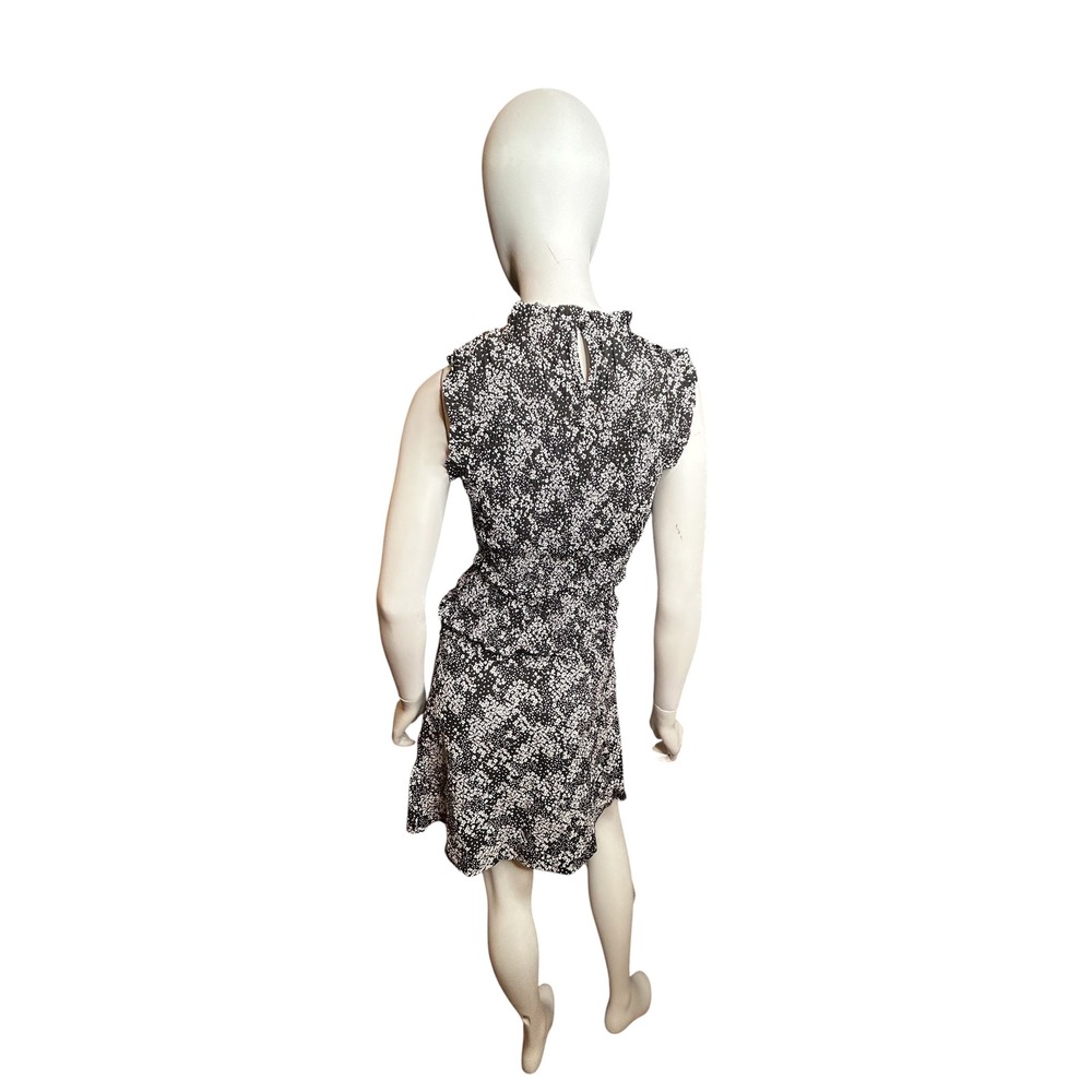 Madewell Smocked Crewneck Mini Dress in Floral Size 0 Black NWT - Picture 8 of 16